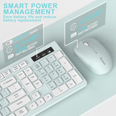 Wireless Keyboard and Mouse Combo, Full-Sized Wireless Keyboard and Adjustable DPI Mouse, 2.4GHz USB Receiver, Keyboard and Mouse for PC, Windows, Desktop, Laptop (Orange-B)