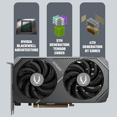 ZOTAC Gaming GeForce RTX 5060 Twin Edge 8GB Graphics Card - Black | 8 GB | DLSS4 | GDDR7 | PCIE 5.0 | SFF Ready | 3840 CUDA Cores | ZT-B50600E-10M | Only Graphics Card with 5 Year Warranty