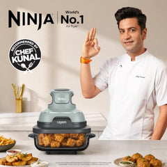 Ninja Crispi 1700W CleanCrisp Glass Air Fryer | 1.4L & 3.8L containers, Microwave, Freezer and PFAS Safe, Non-Toxic Glass Portable Cooking System with 2 year Warranty