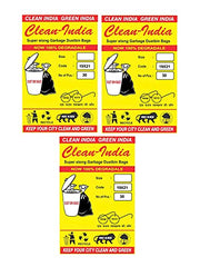 Clean India - Plastic Garbage Bags|6 Packs Of 30 Pcs | 19X21 Medium Disposable Garbage Trash Waste Dustbin Bags Of 54Cm X 48Cm (Ci19210008) - 180 Count