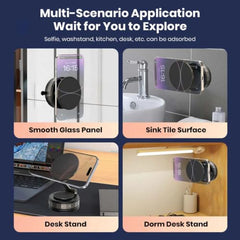 (1 Year Warranty) 360° N52 Strong Magnetic Vacuum Phone Holder, Strong Suction Mobile Mount for Car Dashboard, Windshield, Mirror & Smooth Surfaces, Hands-Free Universal Smartphone Holder - Black