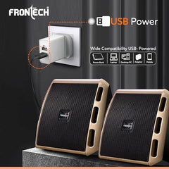 FRONTECH 1.0 USB Powered Multimedia Speakers with RGB Lights, 10W Output Power, AUX/USB Connectivity, for Laptop, PC, Mobile, Volume Control (SPK-0008, Black)