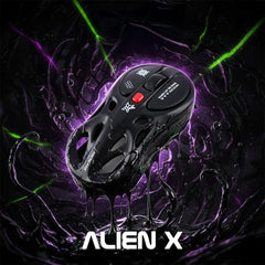Arctic Fox Alien-X Gaming Wireless Mouse, Tri-Mode (2.4G/Bluetooth/Wired), 4800 DPI, 1000Hz Ergonomic Hollow RGB Rechargeable Type-C for Mac/Laptop/iPad/Office (Star White)