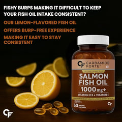 Carbamide Forte Multivitamin Tablet for Men with Probiotics & Salmon Omega 3 fish Oil Capsules | Salmon Fish Oil Omega 3 Capsule 1000mg and Multivitamin Tablets Combo | 60 Tablets + 60 Softgels