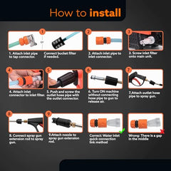AGARO Supreme High Pressure Washer, Car Washer, 1800 Watts Motor, 120 Bars, 6.5L/Min Flow Rate, 8 Meters Outlet Hose, Portable, Car, Bike & Home Cleaning,Orange