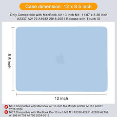 MOSISO Compatible with MacBook Air 13 inch Case 2021-2018 Release A2337 M1 A2179 A1932, Plastic Hard Shell&Keyboard Cover&Screen Film&Storage Bag for MacBook Air 13.3 inch Case, Deep Teal