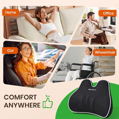 Grin Health Mini Back Support Cushion for Lumbar Support & Back Pain Relief, Backrest for Car Seat, Lower Back Cushion for Office Chair, Driving, Travel Backrest Pillow