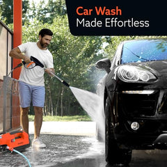 AGARO Supreme High Pressure Washer, Car Washer, 1800 Watts Motor, 120 Bars, 6.5L/Min Flow Rate, 8 Meters Outlet Hose, Portable, Car, Bike & Home Cleaning,Orange