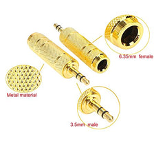 SeCro 3.5Mm Stereo Male To 6.3Mm Stereo Female Adapter Converter ((1 Pack) Silver), auxiliary