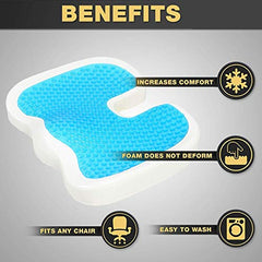 Grin Health Orthopedic Coccyx Seat Cushion | Memory Foam Ergonomic Seat for Tailbone Coccyx Support, Hip, Tailbone, Sciatica & Backpain Relief for Office Chair, Car Seat, Upto 100kg (Black)