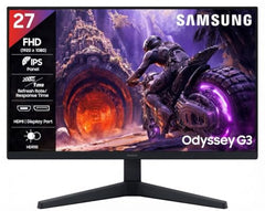 Samsung 27" (68.5cm) Odyssey G3 Gaming Monitor|FHD 1920 X 1080|180Hz|1ms(MPRT)|AMD Freesync|Ports-DP,HDMI|DP Cable|16.7 Million Colors|Height-Tilt-Pivot Adjustable Stand|Bezeless|LS27DG300EWXXL|Black
