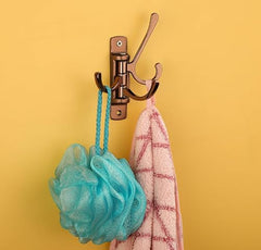 iSTAR Wall Hooks for Hanging | Flexible 4 Pin Hooks Bathroom Cloth Hanger Wall Hook Door Robe Hooks for Hanging Keys, Clothes, Towel (Rose Gold, Pack of 3)