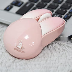 Lomiluskr Cute Cat Wireless Mouse, Lightweight Soundless Mice, 2.4G Wireless Mice, Candy Colors, Kawaii Mouse for Girls and Kids (Purple)