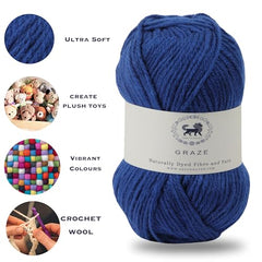 Nestnhaven Acrowools Graze Hand Knitting and Crochet Yarn. Pack of 1 Ball - 100gms. Shade no - NNHG001 (Berry Purple)