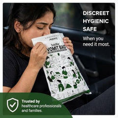 Solidifier Disposable Vomit Bags (Pack of 10), Large Capacity Emesis Bags with Solidifying Gel Technology, Leak-Resistant & Hygienic Sickness Bags for Travel, Car, Hospital, Home, Motion Sickness, Adults & Kids