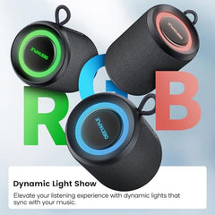 Deeyaple Portable Bluetooth Speaker, IP67 Waterproof Mini Bluetooth Speaker Wireless V5.3 with Stereo Sound,All Day,TWS Pairing,LED Light,Gift for him/her (Red)