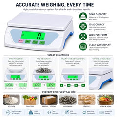 Gripit 30kg x 1g Electronic Weighing Scale, High Accuracy Digital Scale for Home,Not for Commecial use