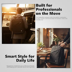 GadgetBite Stealth 20 Litre Laptop Bag with 15.6 Inch Laptop Compartment USB Charging Port and Organiser Pocket Bags for Men Women Boys Office College and Travel with Bottle Pocket - Black