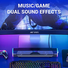 Ant Esports GS170 Gaming Speaker for PC, Stereo 2.0 USB Powered Desktop Speaker with 3.5 mm Aux-in, in-line Volume Control, RGB LED Lights Mini Multimedia Speakers for PC, Laptop, Tablet, Cellphone
