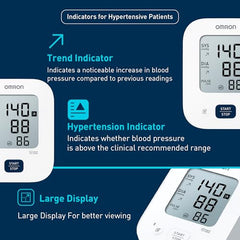 Omron HEM-7181 Upper Arm Automatic Blood Pressure Monitor with Long Battery Life and Hypertension Indicator