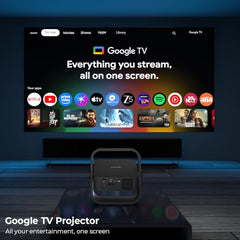 WZATCO Yuva Go Ultra Official Netflix & Google TV | Projector 4k Ultra HD | Native 1080P Full HD | | Auto Focus | Sealed Engine | 13000 Lumens | WiFi BT | Chromecast | ARC | Home Cinema