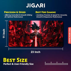 JIGARI Extended Anime Large Mouse Pad (11 x 23 Inch) | Gaming Mousepad for Laptop, Desktop & Keyboard | Smooth Surface | Anti-Slip Rubber Base (Zoro - Sword Master - One Piece (P08))