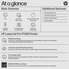 HP LaserJet Pro P1108 Plus Single Function Monochrome Laser Printer