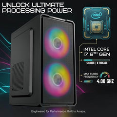 MICROVARIANT Onyx ITX Desktop Computer | Core i7-7Th Gen | 16GB RAM | 512GB SSD | 5G WiFi + BT Dongle | HD Graphics | USB 3.0/HDMI/VGA Port |Pre-Installed Windows 11 Pro + Office 21 | 2 Year Warranty