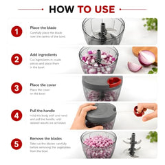 Plastic Manual Vegetable Chopper for Kitchen, Vegetable Cutter for Kitchen, Onion Cutter, Onion Chopper (Multi Colour) (1000 ml) (Gray)