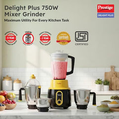 Prestige Delight Pro Mixer Grinder 750 W, 6 Jars, (1500 ml, 1000 ml, 1500 ml, 450 ml) (Purple)