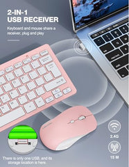 TECKNET Wireless Keyboard and Mouse Combo, Mini Cordless Computer Keyboard and Mouse Set 2.4GHz, Silent Adjustable 1600 DPI, Quiet Click, Lag-Free for Computer, Laptop, PC, Windows, Mac, Chrome OS