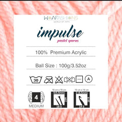 WOAFASHIONS - World of Arts Impulse Hand Knitting & Crochet Yarn, Premium Acrylic, 4 : Medium (Anchor Grey) (100gms / 3.5oz / 200mtr / 218yds)