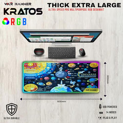 WAR HAMMER GX1050 Extended Size Gaming Mouse Pad| Stitched Edges| Non-Slip Rubber Base|Computer Laptop|Keyboard Mouse Pad for Office & Home (Extended XXL, GX3050 AR120)
