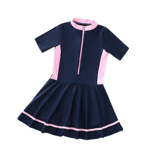 SYGA Cute Swimsuits for Little Princess Baby Girls L-Size Perfect for Girls Age 5-6 Years Old (Dark Blue)