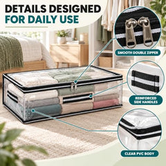 Storite Medium PVC Underbed Storage Bag with Handles Clear Window