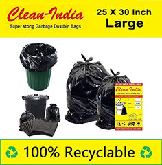 Clean India - Plastic Garbage Bags|6 Packs Of 30 Pcs | 19X21 Medium Disposable Garbage Trash Waste Dustbin Bags Of 54Cm X 48Cm (Ci19210008) - 180 Count