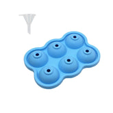 SYGA 1 Piece 6 Cavity Ice Ball Maker Mould Silicone Ice Cube Trays with one Funnel