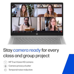 HP Chromebook 14, MediaTek Kompanio 540 (4GB LPDDR5, 128GB UFS) HD, Anti-Glare, Micro-Edge, 14''/35.6cm, ChromeOS, 100 GB Google One(1yr), Modern Gray,1.35kg, nm0004MU, HD Camera w/Shutter Laptop
