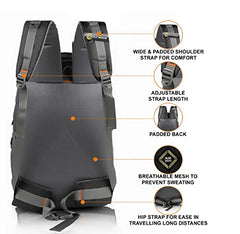 Half Moon Extra Large Size 55L Rucksack Bag/Trekking Bags for Men, Black | With Laptop Compartment | For Luggage Pack Tracking Hiking Travel Backpack for Man & Women