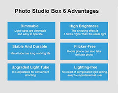 SYGA PreOrder 200cm Studio Box 6 Light Strip Bars 240W 5500K White Light Photo Lighting Shooting Tent Kit for Clothes/Adult Model Portrait