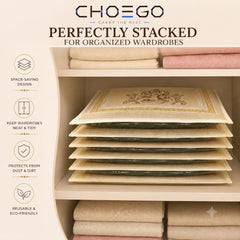 Choego New Season Wedding Print Saree Cover Pack of 12 | Zip closure, Doli Print Reusable storage bags, Ideal for bridal designer sarees, Wardrobe organizer, One side transparent
