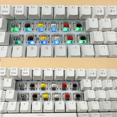 Zjmehty Gateron G Pro3.0 White Switches for Mechanical Keyboard,3-Pin 38gf Linear/Pre-Lubed/Pin-Enhanced Switches(108pcs,White,3-Pin)
