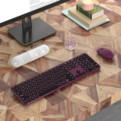 COVEVA Wireless Keyboard and Mouse Combo, 2.4GHz Wireless (Khaki)