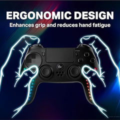 NITHO HEXAGON Wireless Gaming Controller for PS4, PS5 (with PS4 Games Only), PC, Android & iOS, Gamepad Joystick with 6-Axis Motion Sensor | RGB LED Lights | Vibration | Touchpad | Trigger Sets | Built-in Speaker