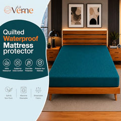 La Verne 100% Waterproof Premium Cotton Feel Mattress Protector Queen Size 78 x 60 Inches | Breathable and Hypoallergenic Ultra Soft Fitted Bed Protector Cover