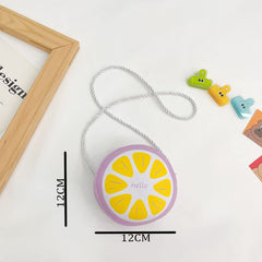 SYGA Children Fruit Vegetable & Hello Word Sling Mini Messenger Bag Backpack PU Leather Handbag for Toddlers Kids (Kiwi Green)