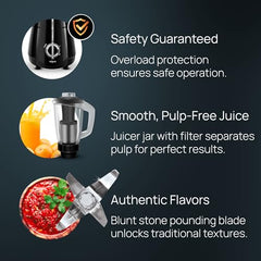Wipro Elato FMG209 800 Watt Mixer Grinder with 4 Jars,Heavy Duty 100% Copper Ball Bearing Motor with 5 Year Warranty,Superfast Grinding,Clip Lids - Hands Free use, 4 Jars Mixer Grinder 800 Watt,Black