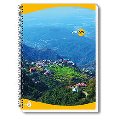 YOUVA Navneet|Spiral Long Book For Students And Executives|Spiral Bound With Safety Lock|A4 Size -21 X 29.7 Cm|Single Line|400 Pages|Pack Of 1