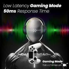 truke Newly Launched BTG 500 Over The Ear Gaming Headphone with 40mm Drivers, 10H of Playtime, Dual Pairing, Gaming Mode (50ms Latency) with RGB LEDs, TF Card with Volume Control, BT 5.4 (Sky Blue)