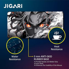 JIGARI Extended Anime Large Mouse Pad (11 x 23 Inch) | Gaming Mousepad for Laptop, Desktop & Keyboard | Smooth Surface | Anti-Slip Rubber Base (Zoro - Sword Master - One Piece (P08))